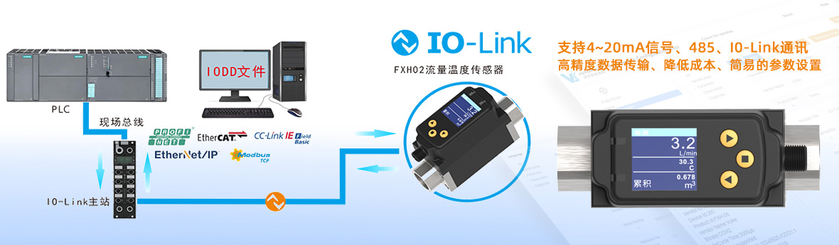 涡街式流量温度传感器